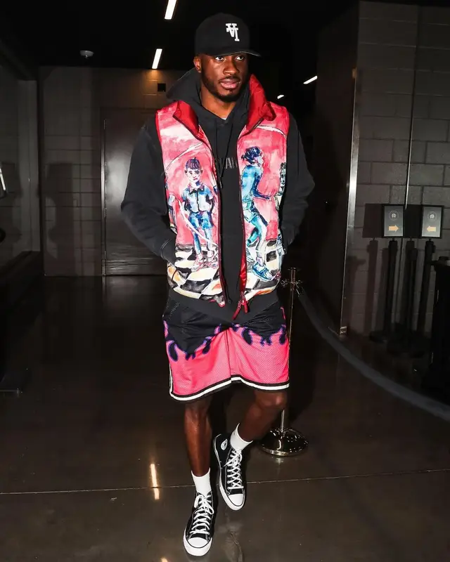 Thanasis Antetokounmpo outfit in KidSuper, Slamgoods, and Kith, 2022