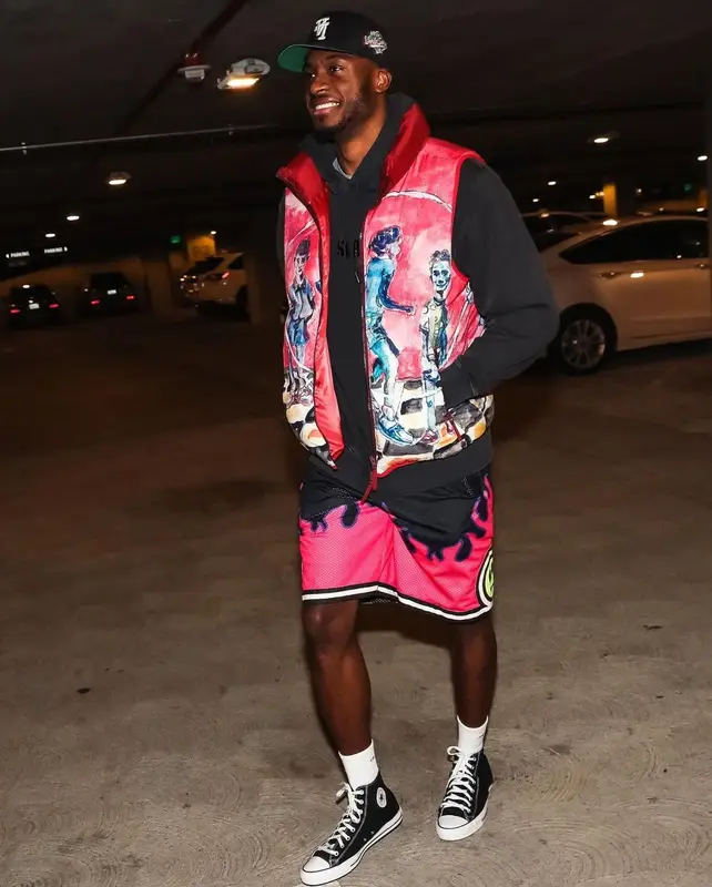 Thanasis Antetokounmpo outfit in KidSuper, Slamgoods, and Kith, 2022