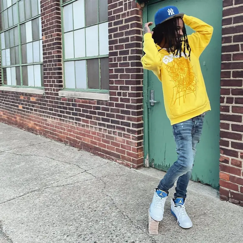 Baby Smoove outfit in Young Thug Merch, New Era, and Spider Worldwide, 2022