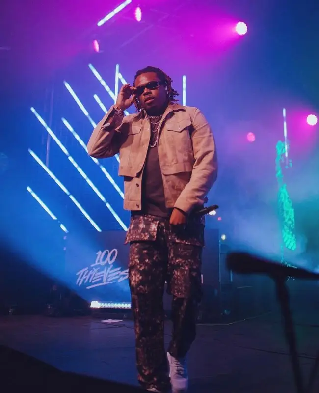 Gunna outfit in Gallery Sinatra Couture, Nike, and Dior, 2022
