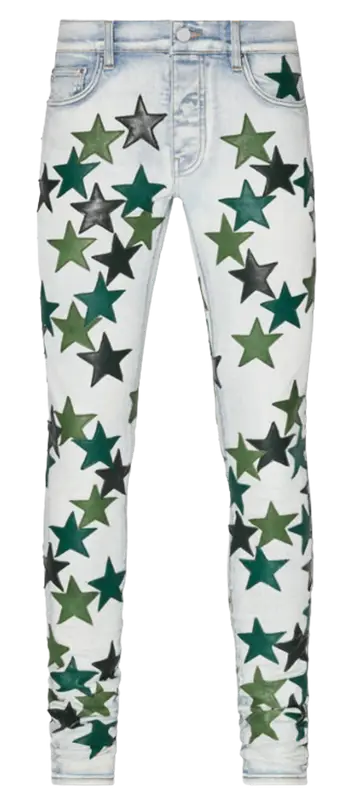 Amiri Star-Patch Skinny Light Indigo Jeans $3311