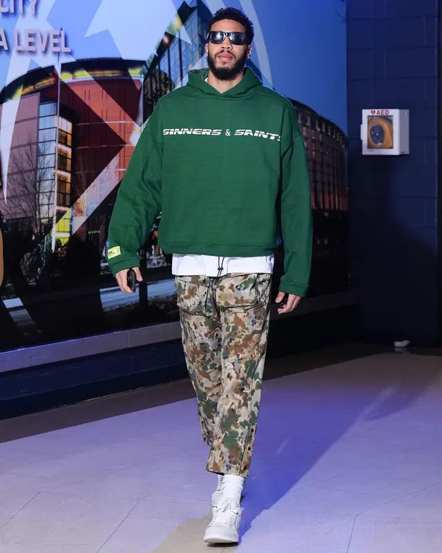 Jayson Tatum outfit in Phase, Norwood Chapters, and Nike, 2022