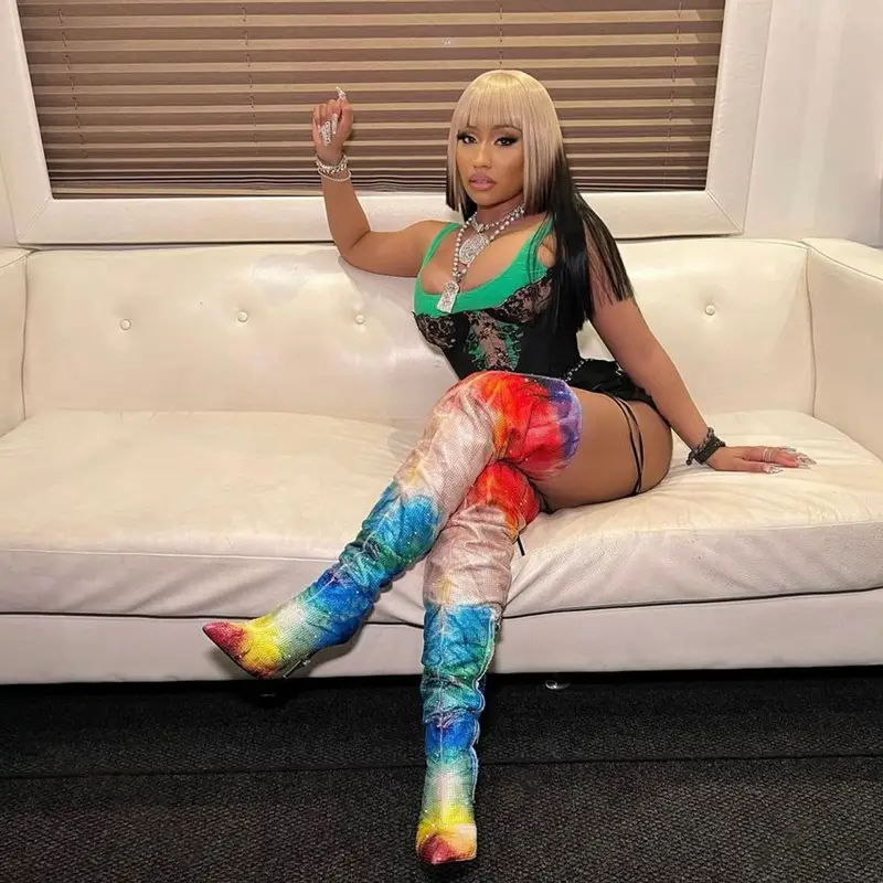 Nicki Minaj outfit in Alexander Wang, Philipp Plein, and Agent Provocateur, 2022