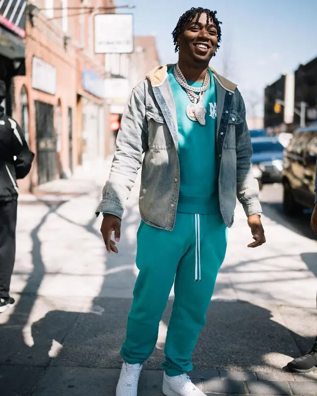 Fredo Bang outfit in Amiri and Nike, 2022