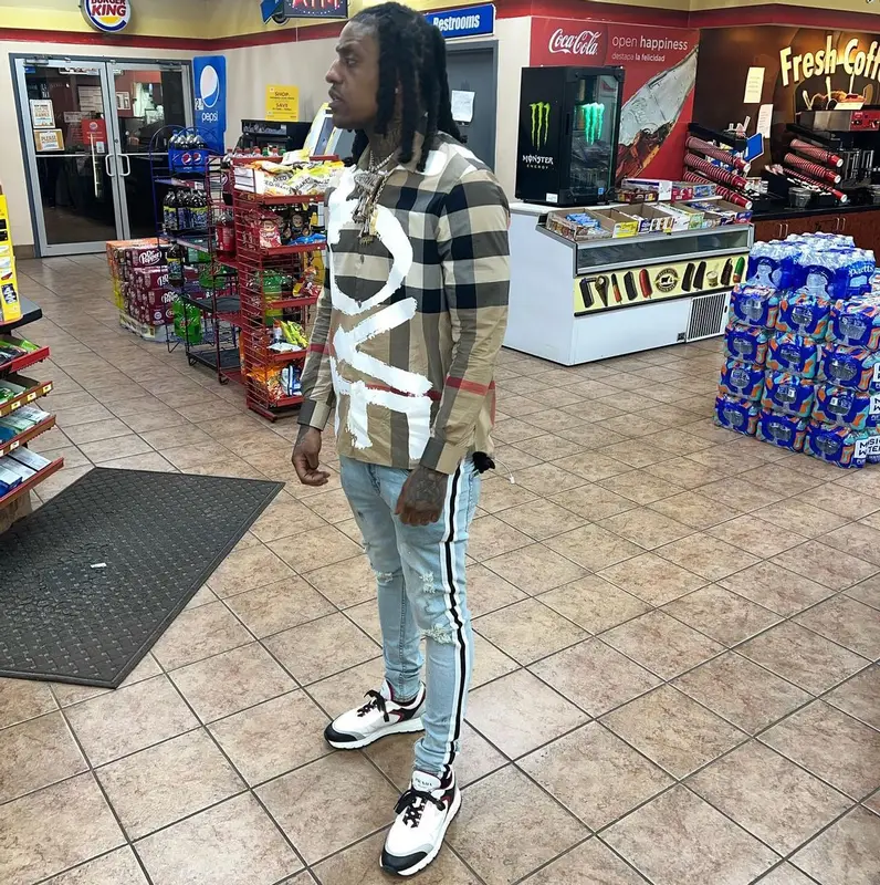 Rico Recklezz outfit in Burberry and Prada, 2022