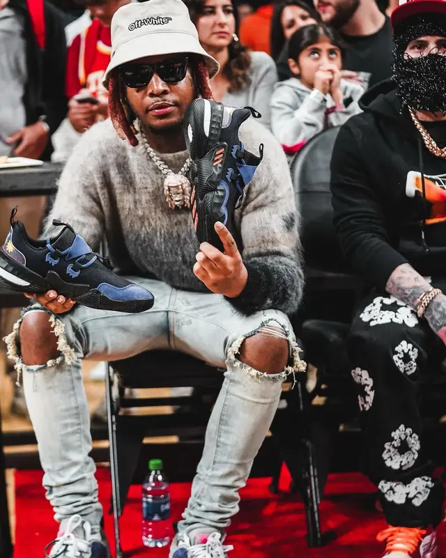 Lil Keed outfit in Adidas and Off-White, 2022