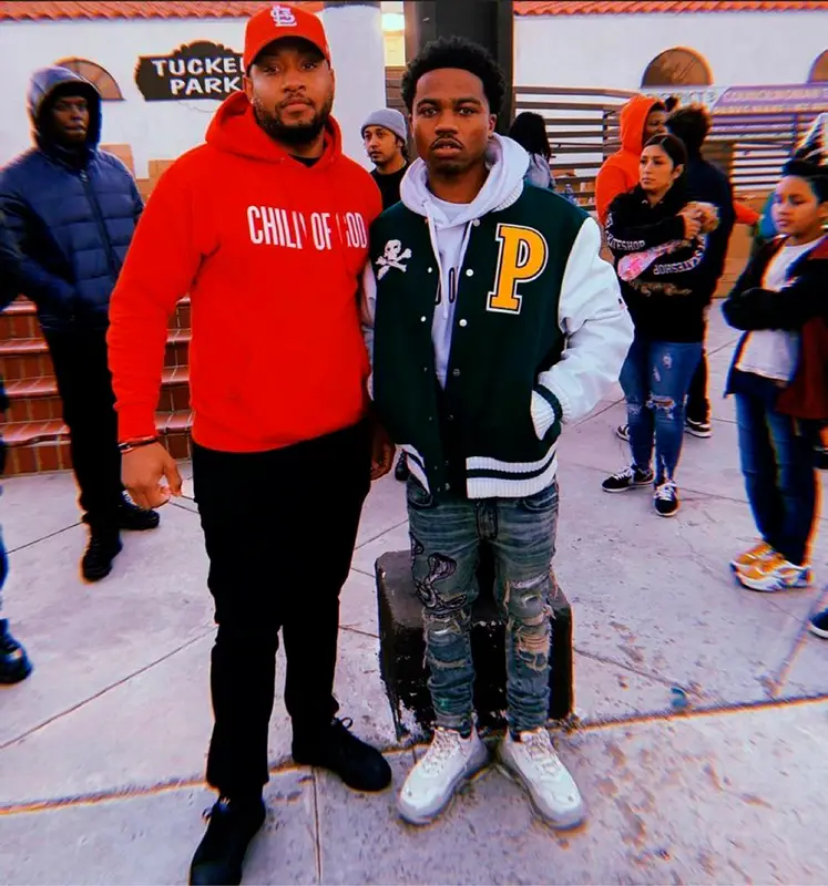 Roddy Ricch outfit in Palm Angels, Amiri, and Balenciaga, 2021
