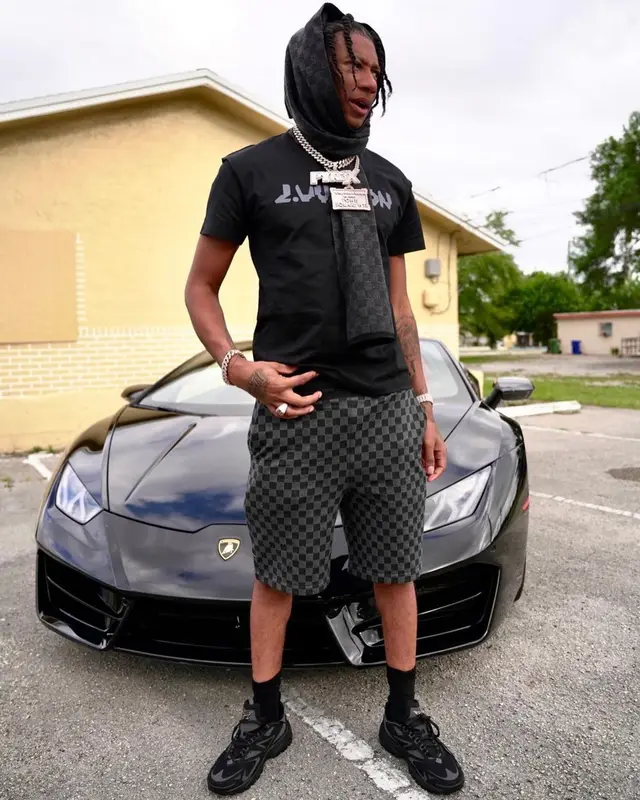 Digga D outfit in Louis Vuitton, 2022