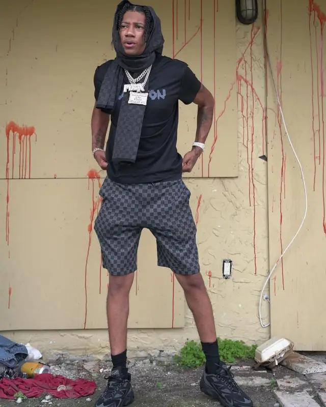 Digga D outfit in Louis Vuitton, 2022