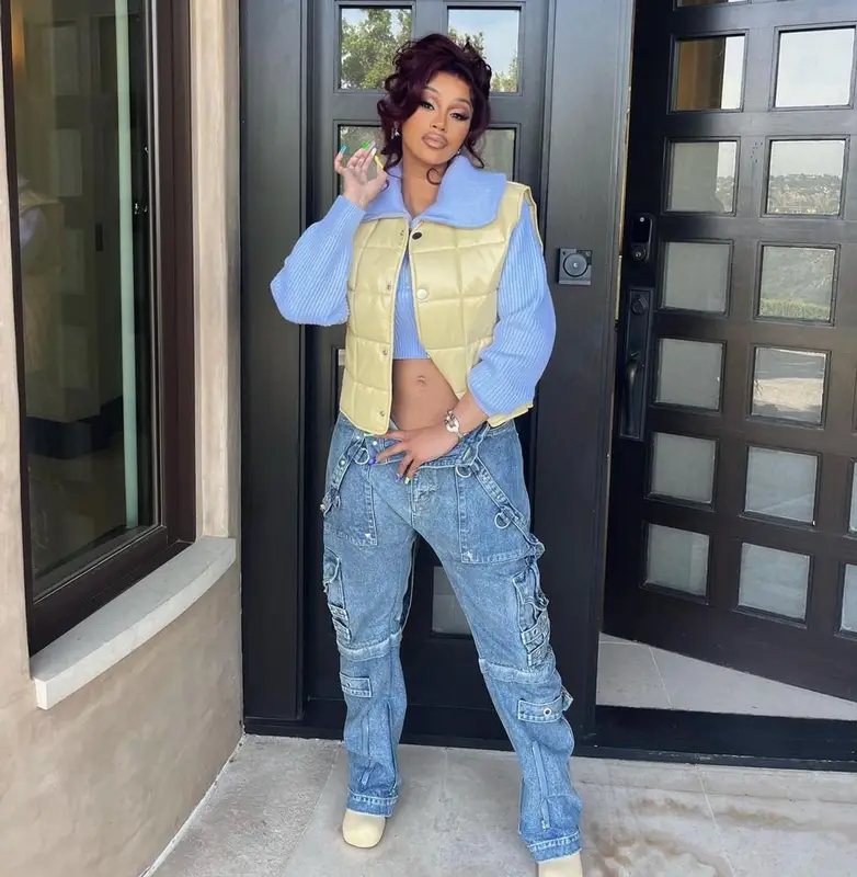 Cardi B outfit in Bottega Veneta, Jacquemus, and Balenciaga, 2022
