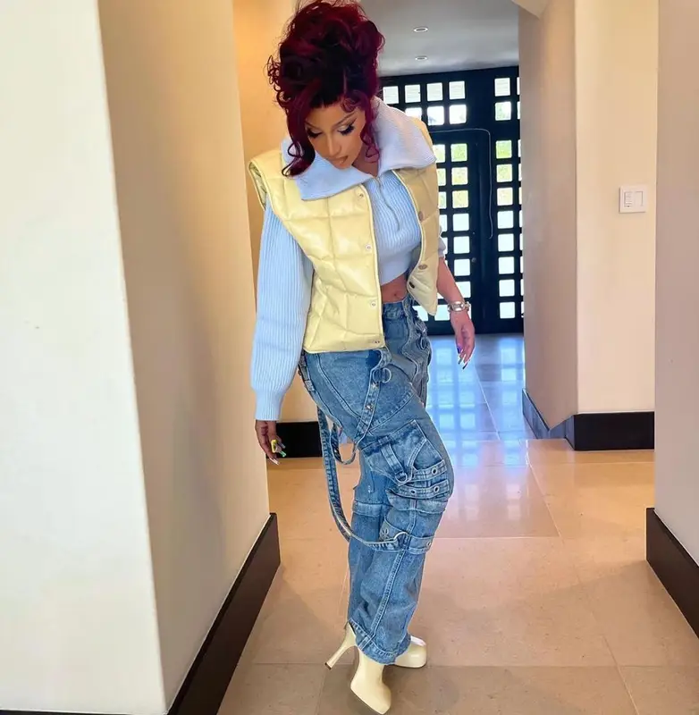 Cardi B outfit in Bottega Veneta, Jacquemus, and Balenciaga, 2022