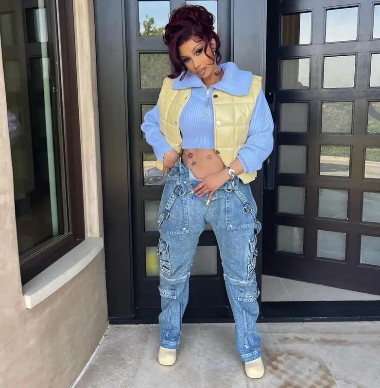 Cardi B outfit in Bottega Veneta, Jacquemus, and Balenciaga, 2022