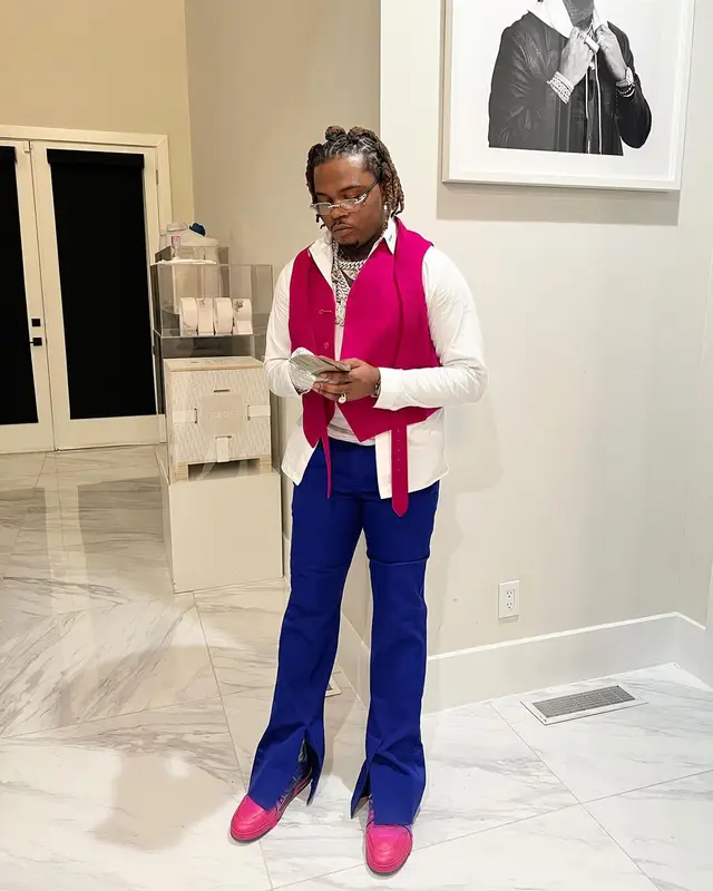 Gunna outfit in Louis Vuitton, 2022