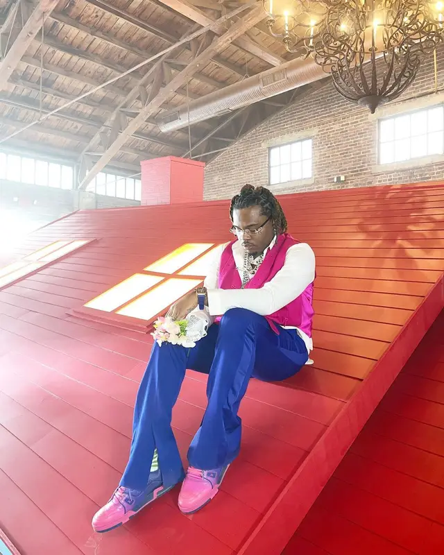 Gunna outfit in Louis Vuitton, 2022