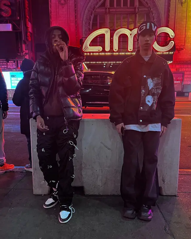 Dro Kenji outfit in Moncler, 99%IS, and Nike, 2022