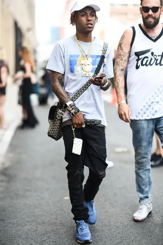 Rich The Kid outfit in Goyard, 2017