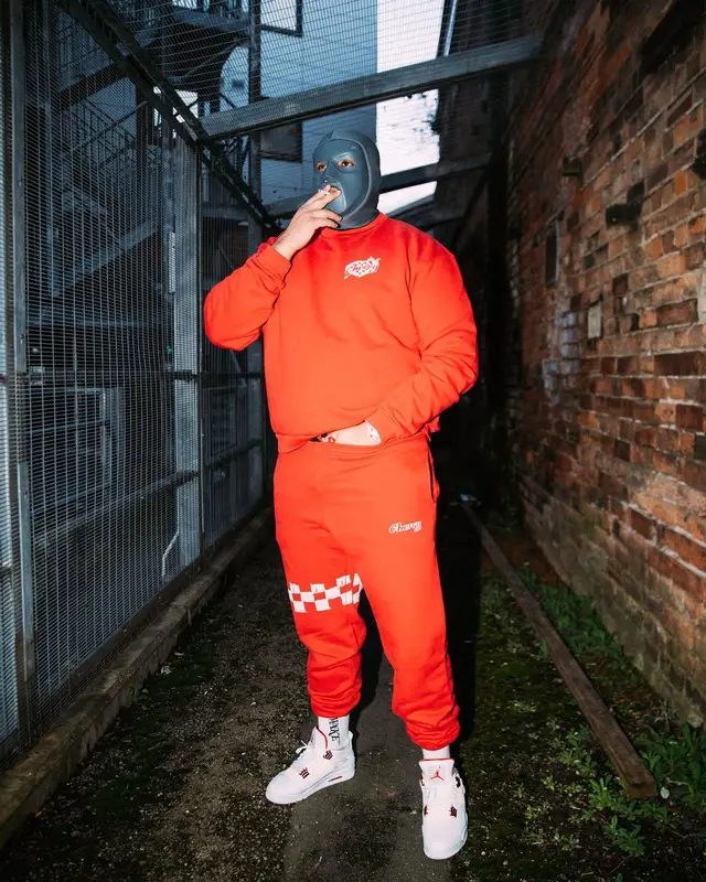 M Huncho outfit in Cherry, Jordan, and Awake NY, 2022