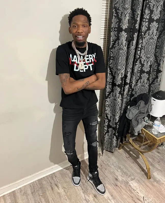 BlocBoy JB outfit in Lanvin, Amiri, and Gallery Dept., 2022