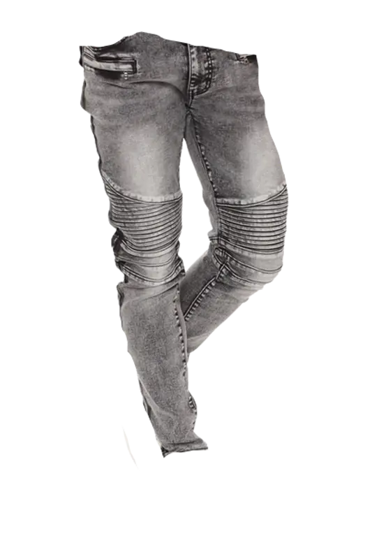 FashionNova Bronx Grey Moto Black Jeans $50