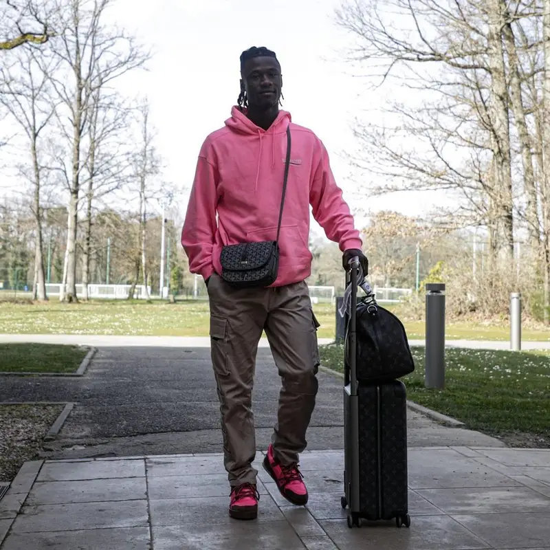 Eduardo Camavinga outfit in Balenciaga, Louis Vuitton, and Goyard, 2022