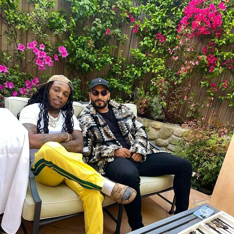 Jacquees outfit in Palm Angels and Gucci, 2022