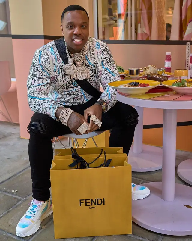 BandMan Kevo outfit in Fendi and Amiri, 2022