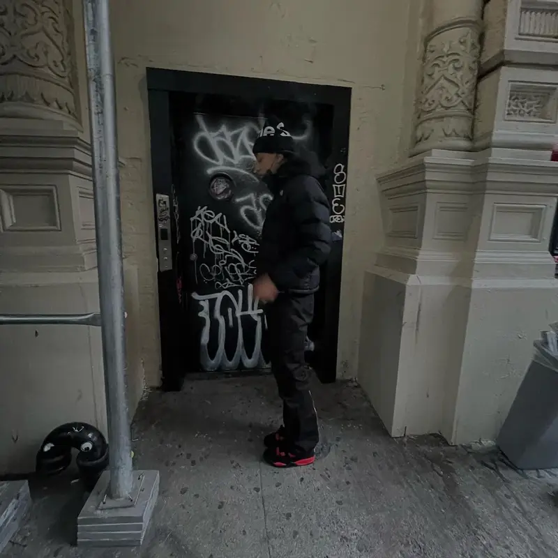 Slump6s outfit in The North Face, B.B. Simon, and Supreme, 2022