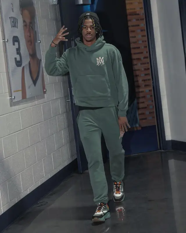 Ja Morant outfit in Amiri and Dior, 2022