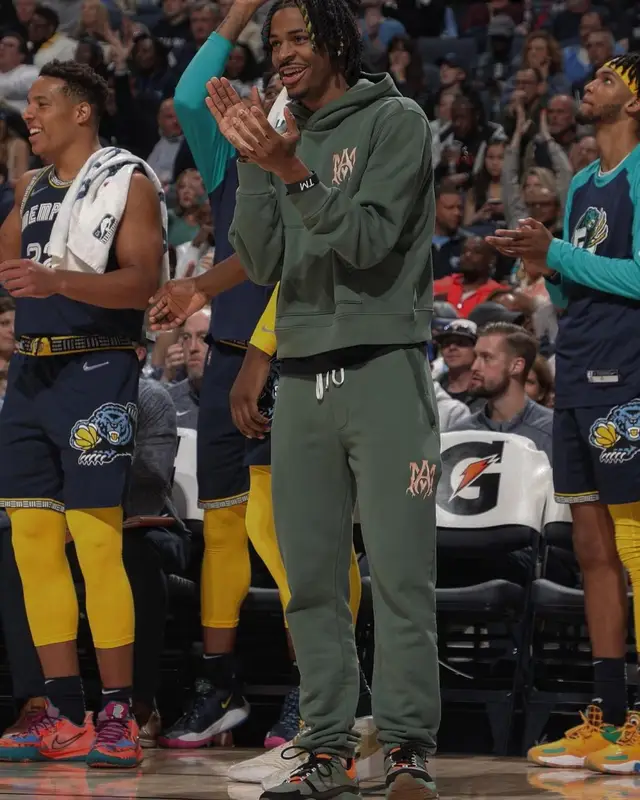 Ja Morant outfit in Amiri and Dior, 2022