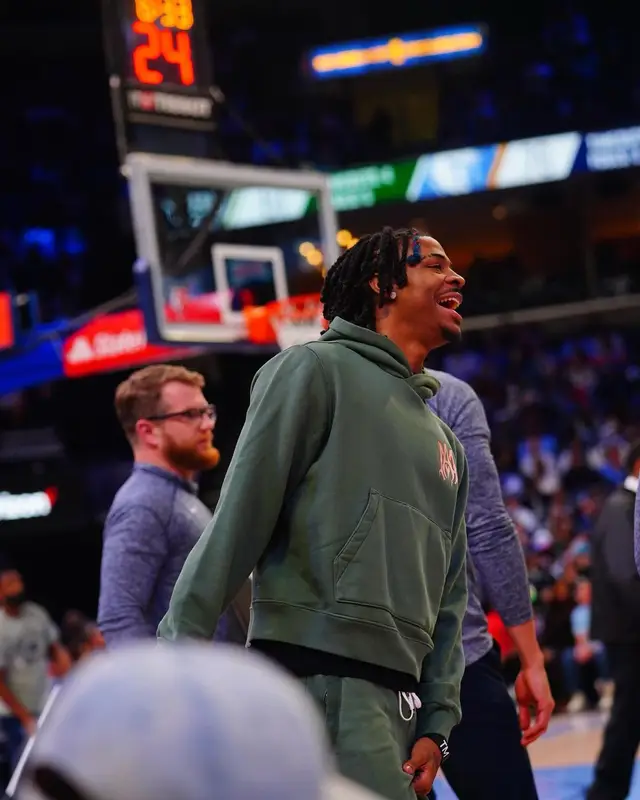 Ja Morant outfit in Amiri and Dior, 2022