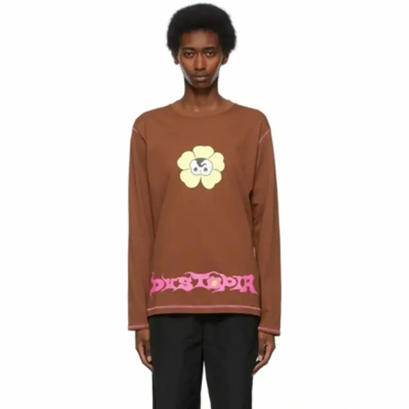 Marc Jacobs Brown Heaven By Marc Jacobs 'dystopia' Long Sleeve T-shirt In 200 Brown $95