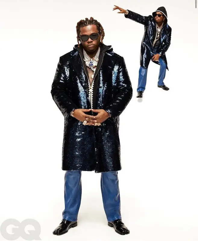 Gunna outfit in Prada, Givenchy, and Louis Vuitton, 2022