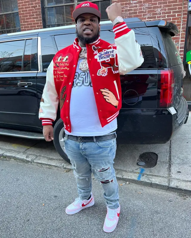 Maxo Kream outfit in Denim Tears, Amiri, and Louis Vuitton, 2022