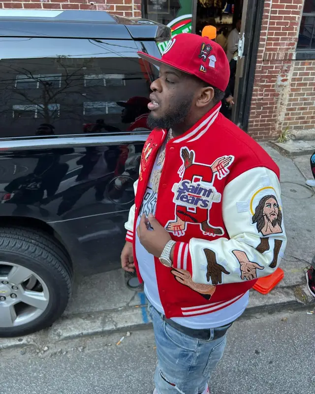 Maxo Kream outfit in Denim Tears, Amiri, and Louis Vuitton, 2022