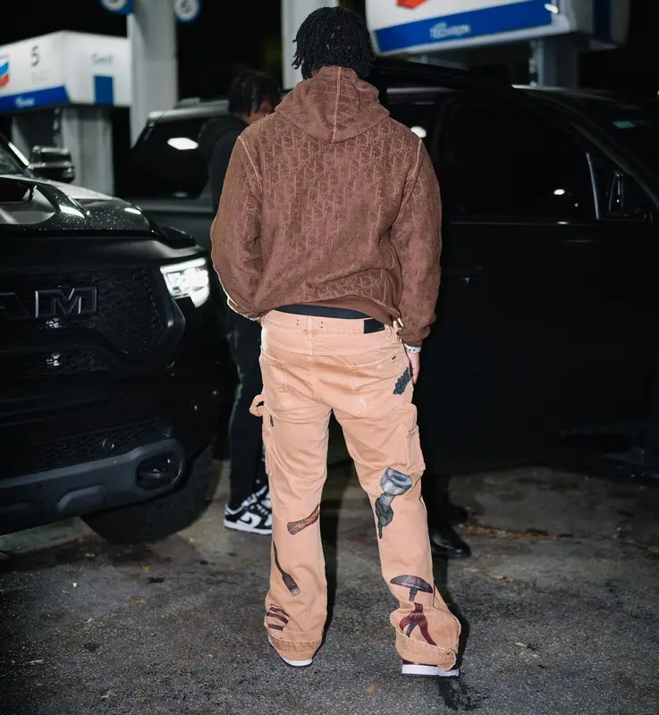 Fredo Bang outfit in Dior, Amiri, and Supreme, 2022