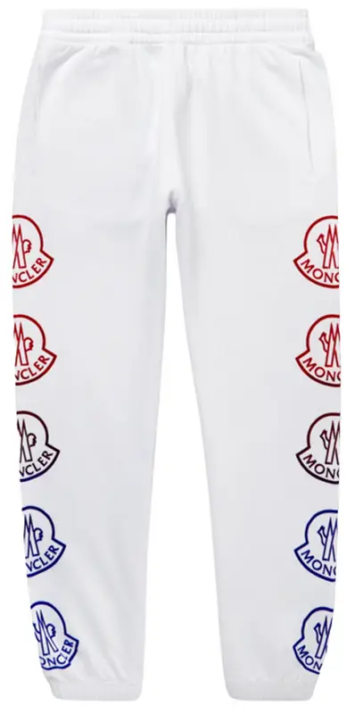 Moncler White Tapered Logo-Print Cotton-Jersey Sweatpants $700