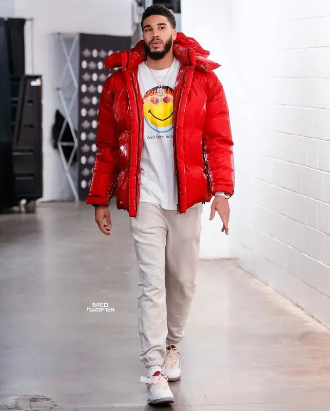 Jayson Tatum outfit in Louis Vuitton, Market, and Jordan, 2022