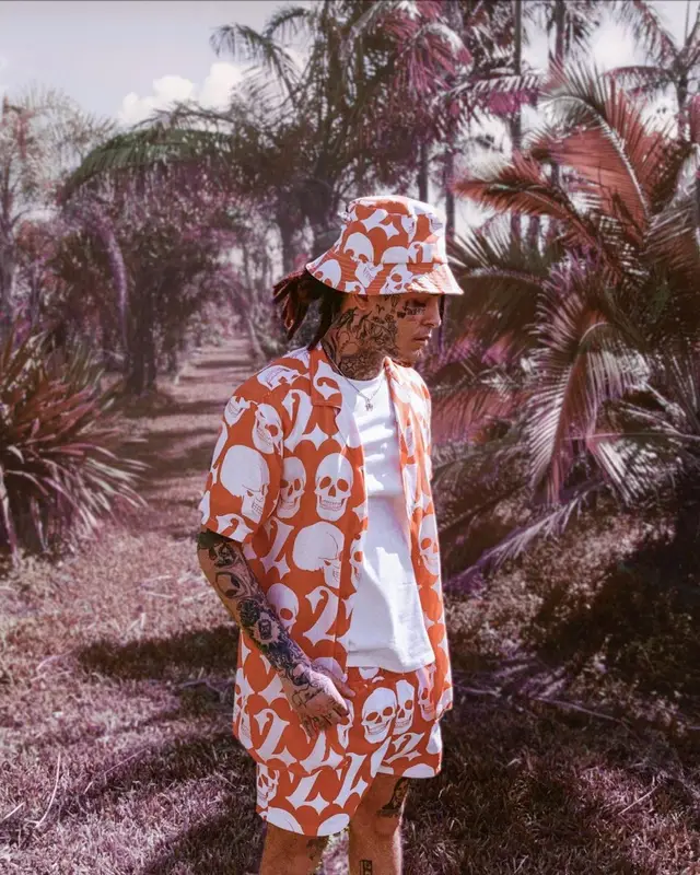 Lil Skies outfit in Lil Skies Merch and BooHooMan, 2022