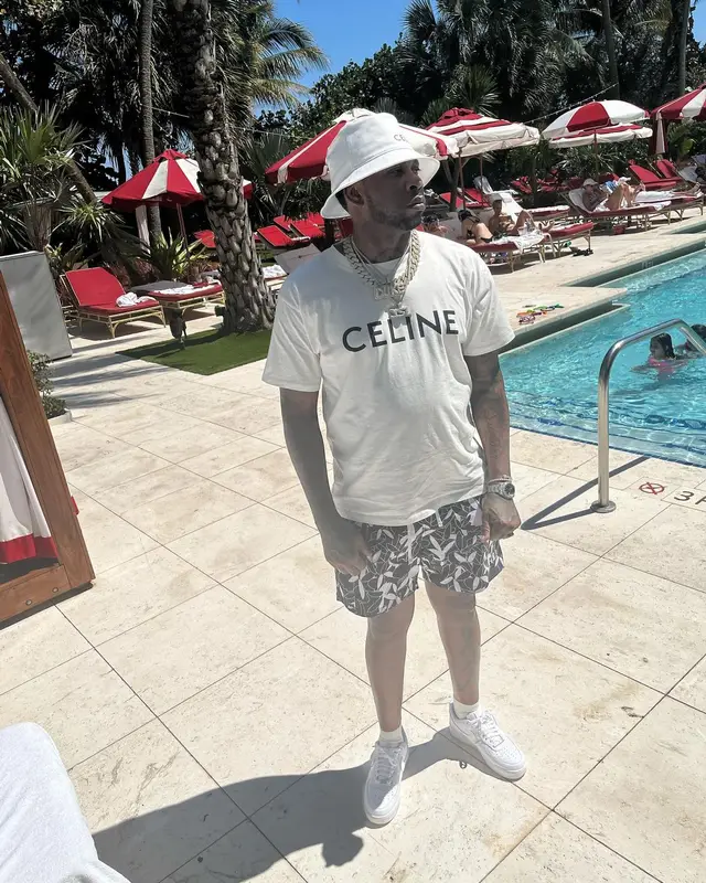Lil Duke outfit in Nike, Celine, and Amiri, 2022