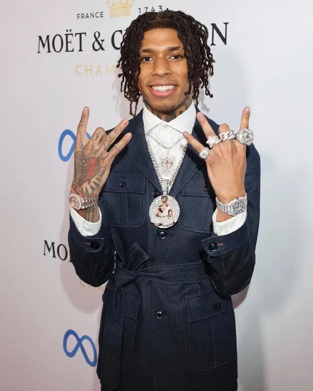 NLE Choppa outfit in Damari and Maison Margiela, 2022