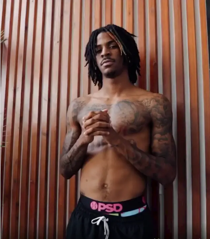 Ja Morant outfit in PSD and Ja Morant Merch, 2022
