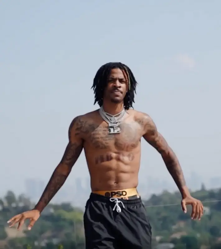 Ja Morant outfit in PSD and Ja Morant Merch, 2022