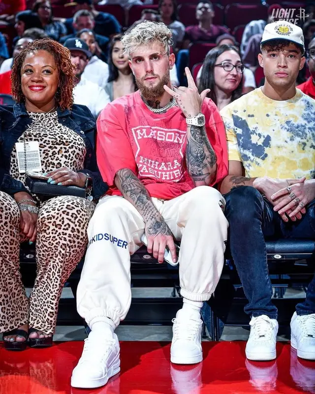 Jake Paul outfit in Maison Mihara Yasuhiro, KidSuper, and Louis Vuitton, 2022