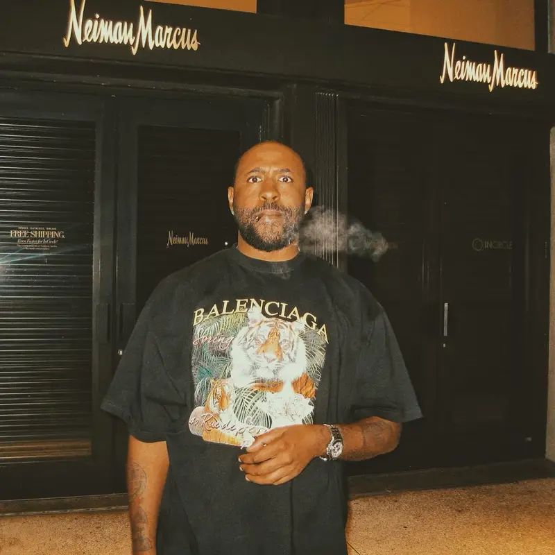 Mike Will Made-It outfit in Balenciaga, Bape, and Nike, 2022