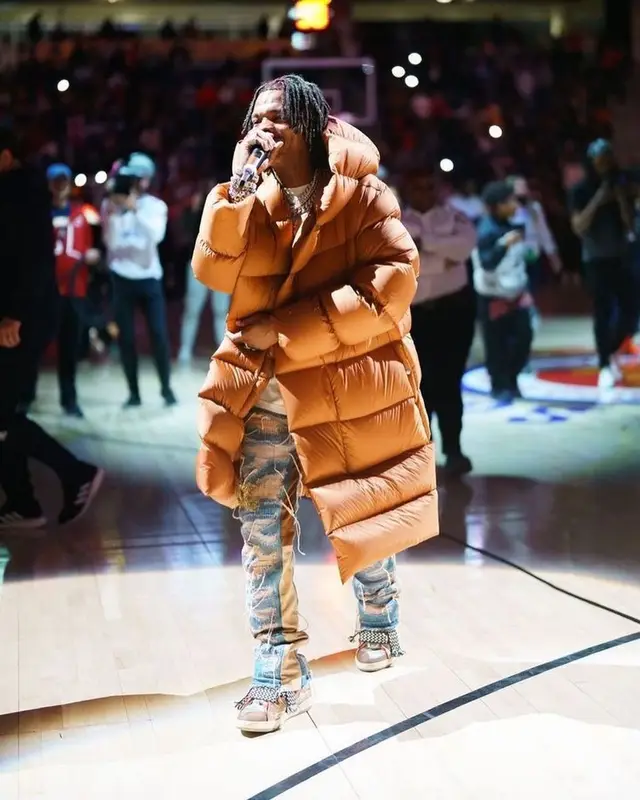 Lil Baby outfit in Rick Owens, Gallery Dept., and Burberry, 2022