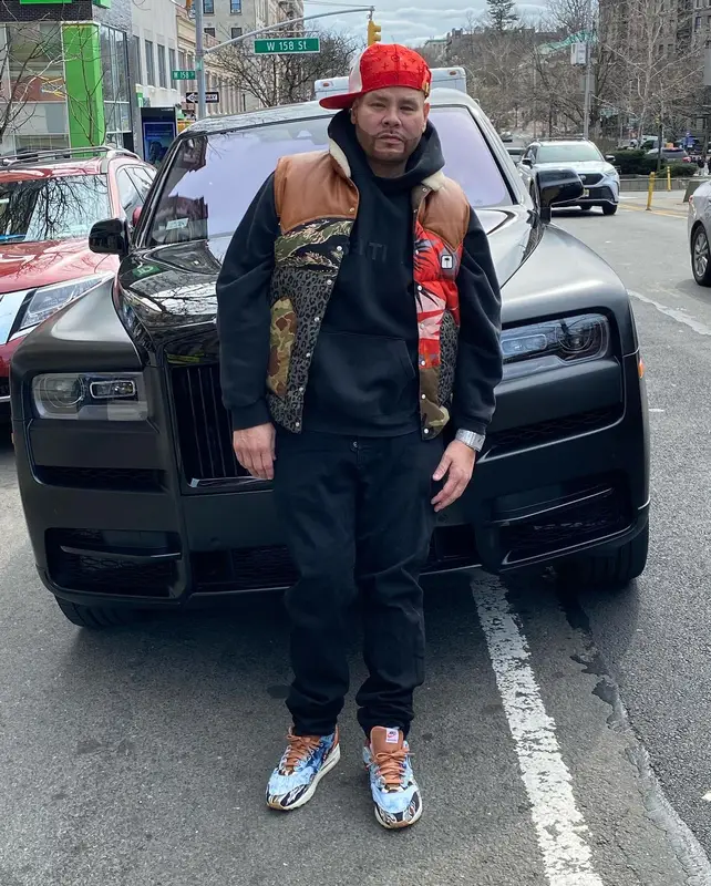Fat Joe outfit in Palm Angels, Fear of God, and Louis Vuitton, 2022