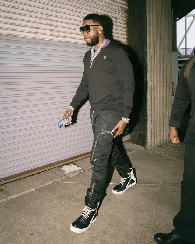 Gucci Mane outfit in Paul Smith and Rick Owens, 2022