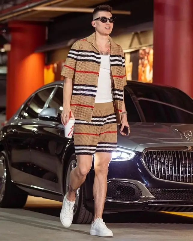 Tyler Herro outfit in Burberry and Saint Laurent, 2022