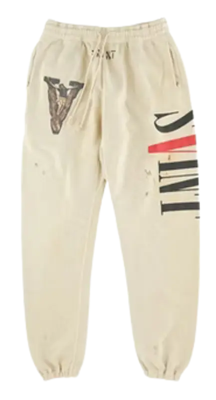 Vlone × Saint Michael Grey Logo Sweatpants | WHAT'S ON THE STAR?