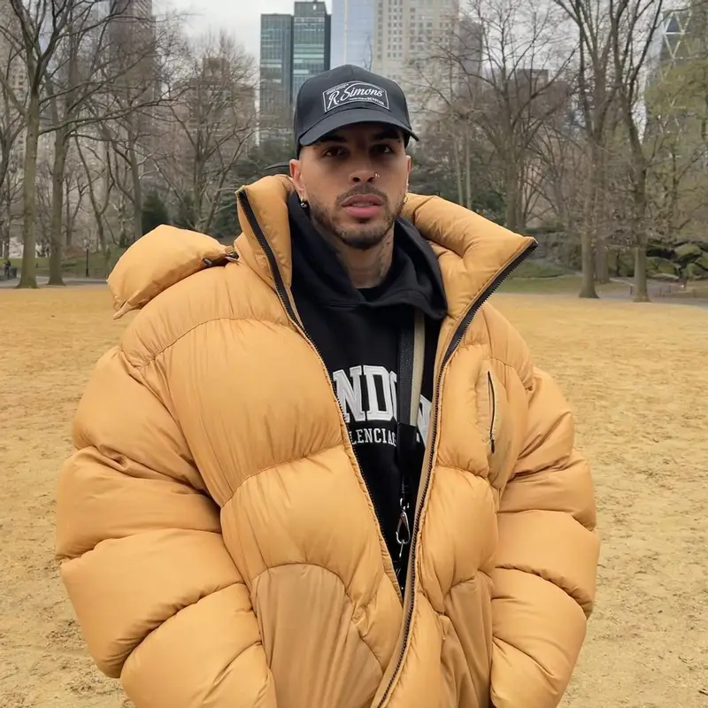 Rauw Alejandro outfit in Balenciaga, Prada, and Raf Simons, 2022
